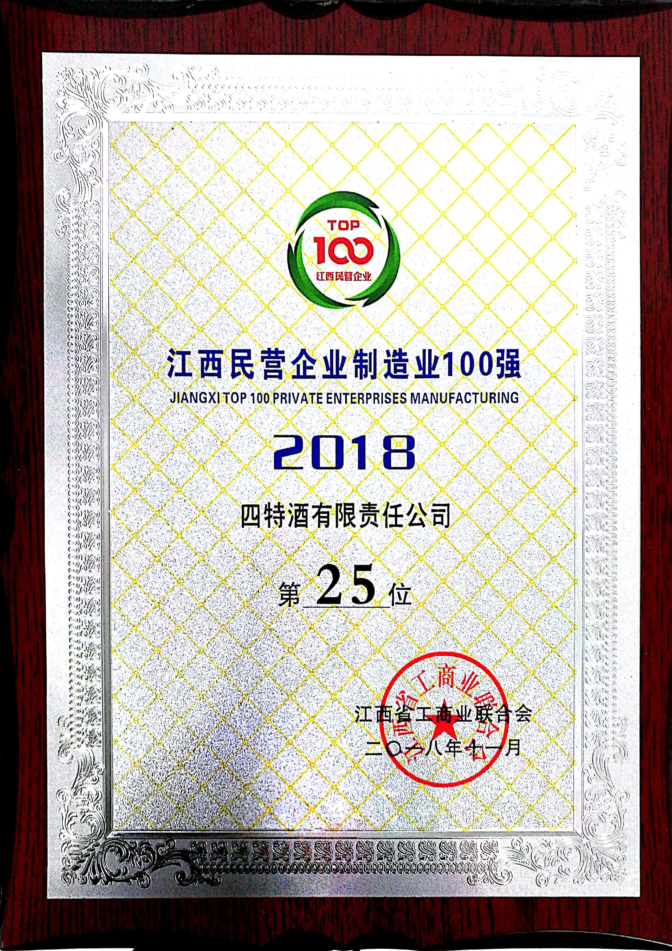 江西民营企业制造业100强